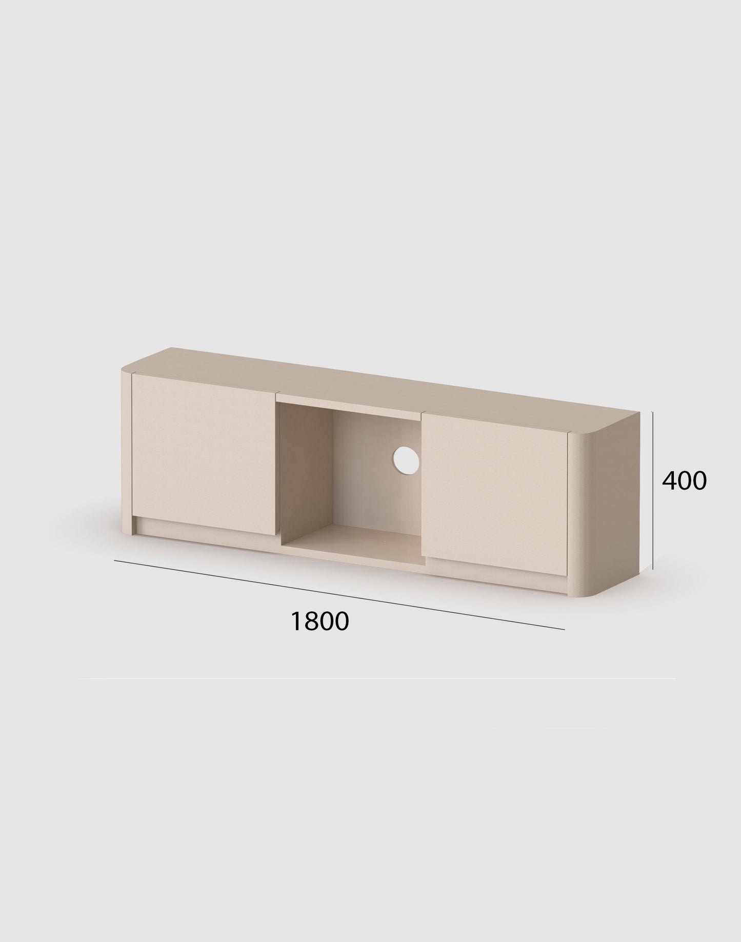 Tenacity Rounded Sides TV Cabinet 1006