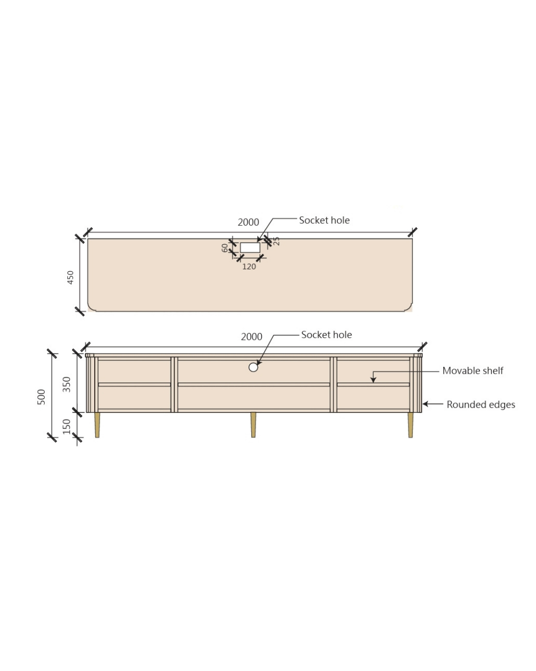 Refine TV cabinet 1078